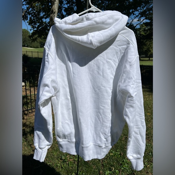 Champion White Full Zippered Pocket Hoodie, Size Large - Picture 3 of 8